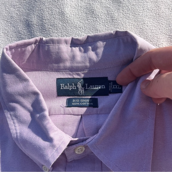 Men’s Size Xxlarge 2x Polo Ralph Lauren Big Purple 100% Cotton Short Sleeves Log - Picture 3 of 5